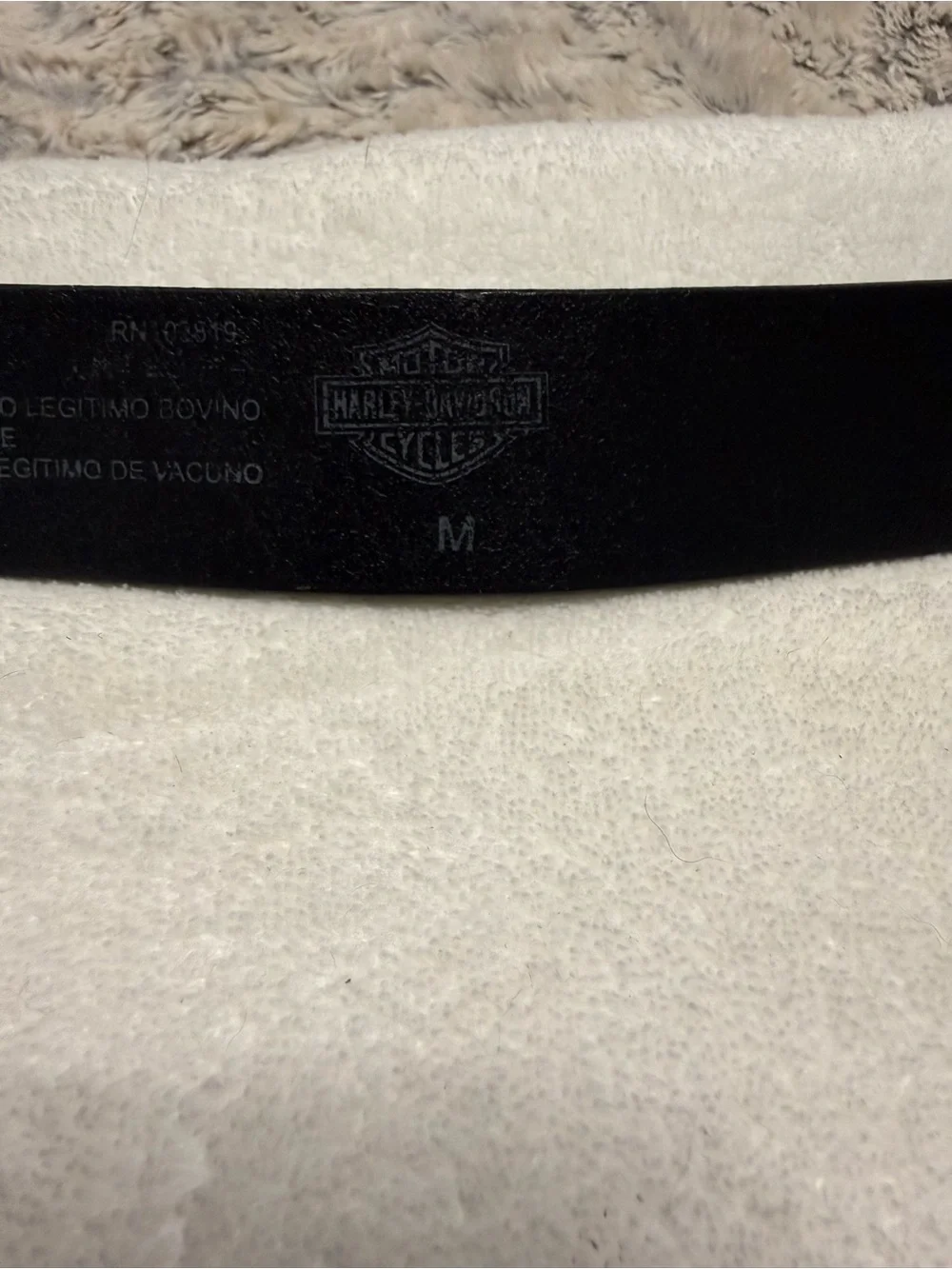 Harley Davidson Black Women's Rhinestone Accent Belt with HD Initial Buckle